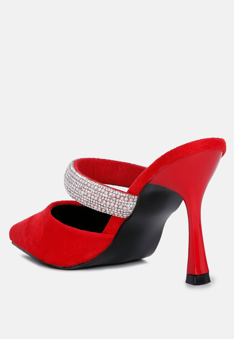 Fauci Diamante Strap Heeled Mules - Image 3