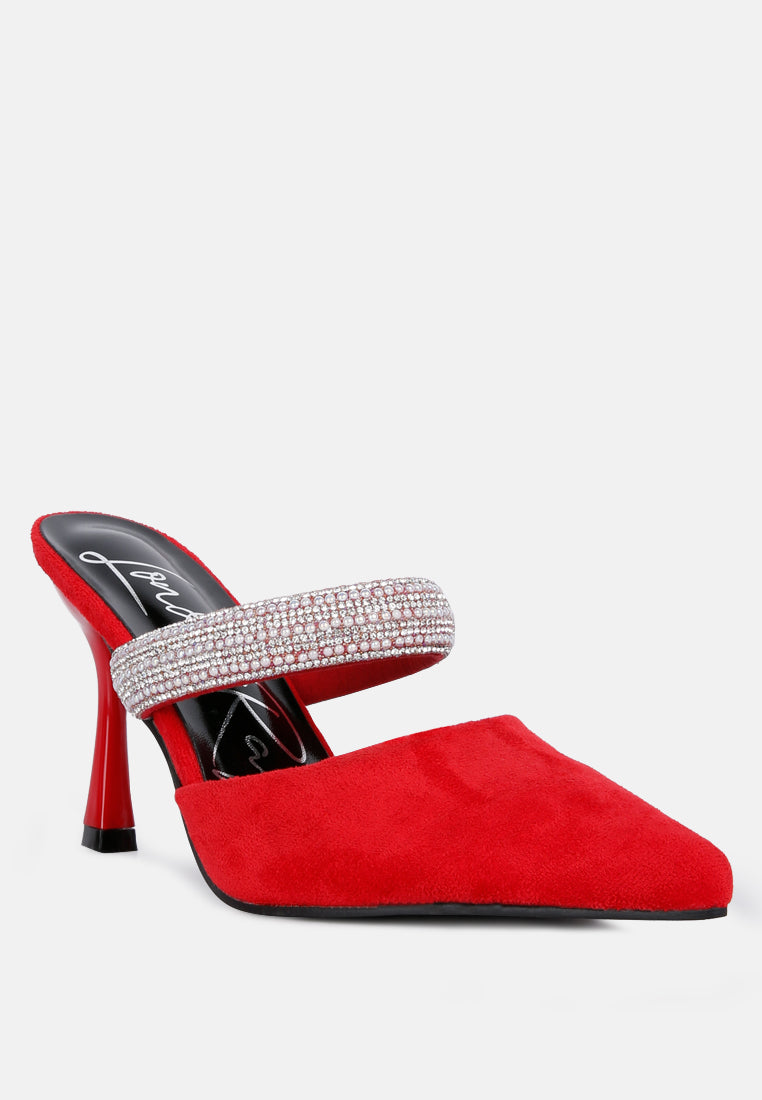 Fauci Diamante Strap Heeled Mules - Image 2