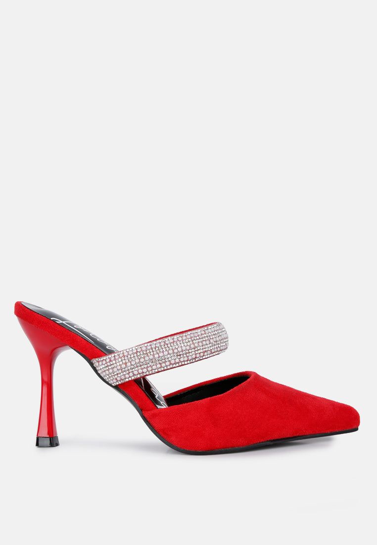Fauci Diamante Strap Heeled Mules - Image 8