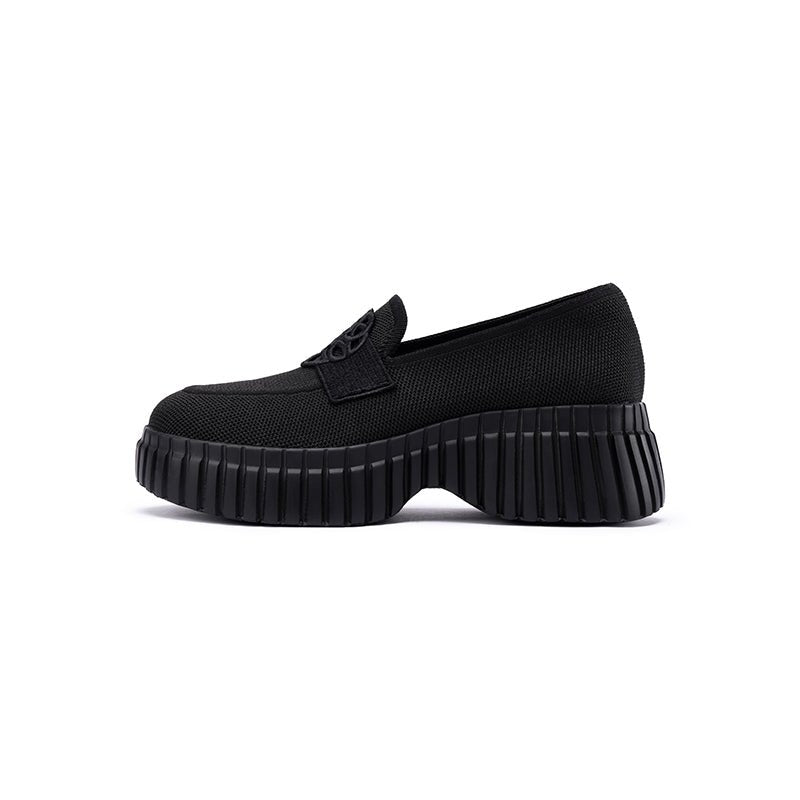 Gentleman Chunky Platform Loafers – Knit Slip-On Casual Shoes - Image 15