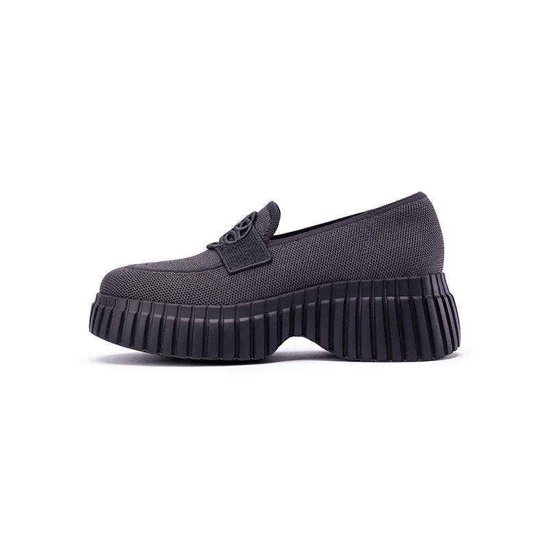 Gentleman Chunky Platform Loafers – Knit Slip-On Casual Shoes - Image 22