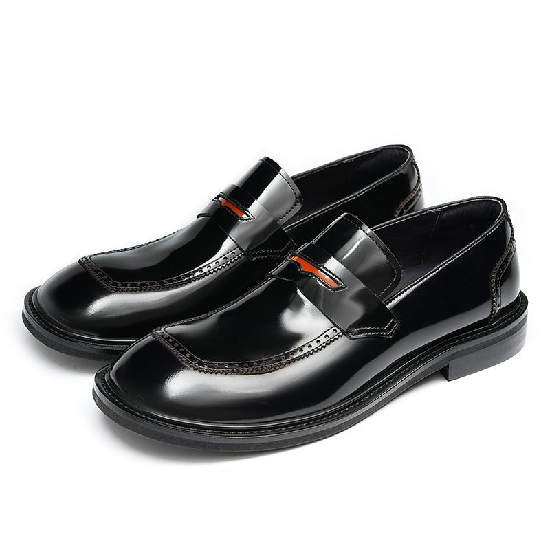 Glossy Calfskin Contemporary Penny Loafers for Men - Image 2