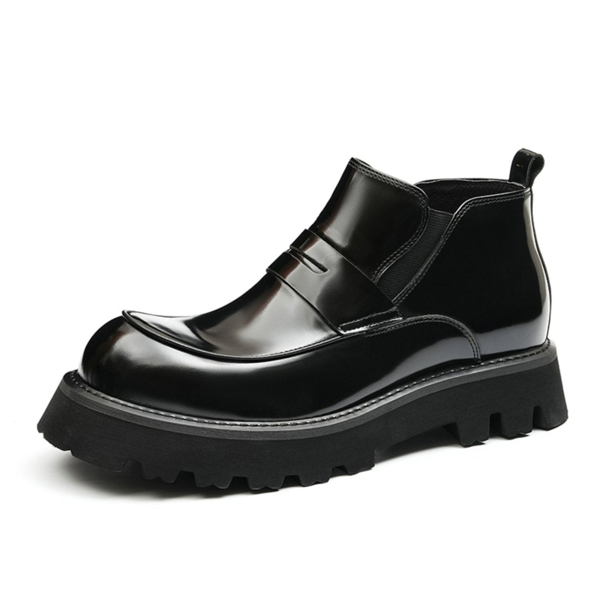 Glossy Calfskin Refined Toe Chelsea Boots for Men - Image 2