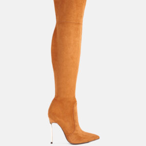 Jaynetts Stretch Suede Micro High Knee Boots