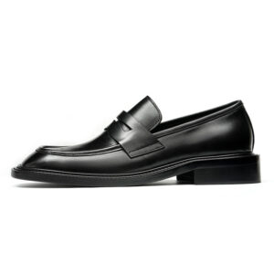 Men’s Calfskin Gradient Leather Loafers with Bold Reinforced Straps