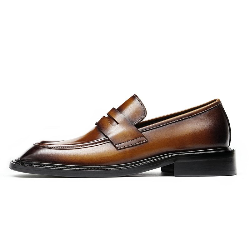 Men’s Calfskin Gradient Leather Loafers with Bold Reinforced Straps - Image 15