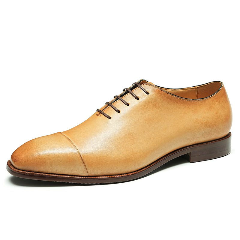 Men’s Calfskin Oxford Cap Toe Lace Up Dress Shoes - Image 2