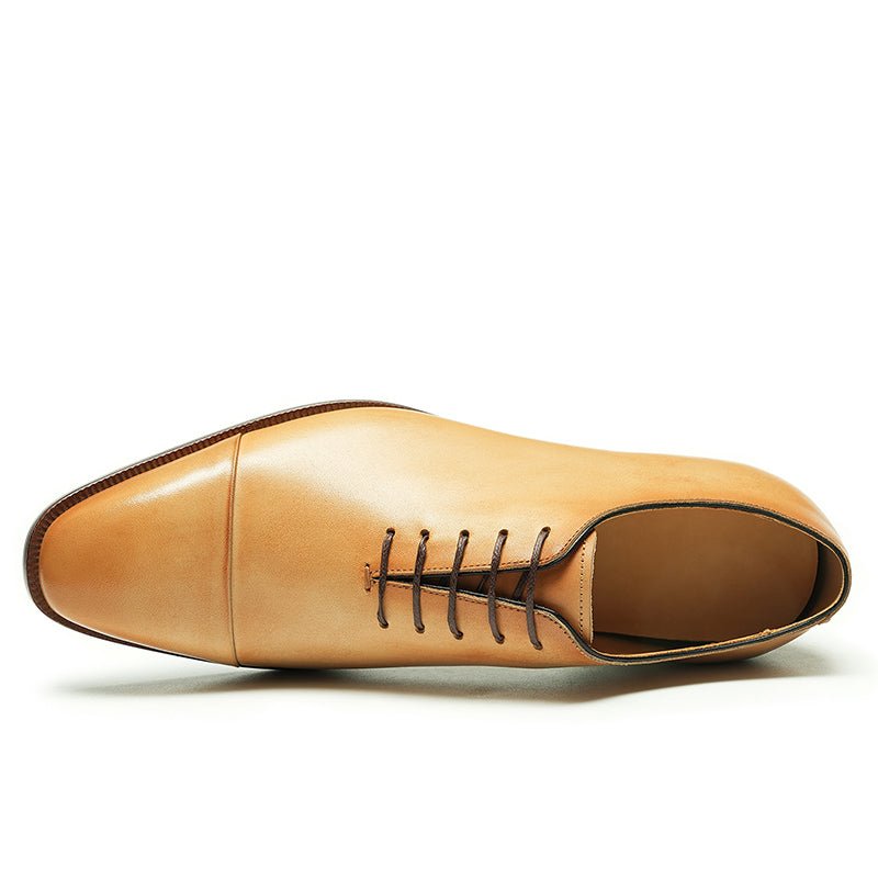 Men’s Calfskin Oxford Cap Toe Lace Up Dress Shoes - Image 3