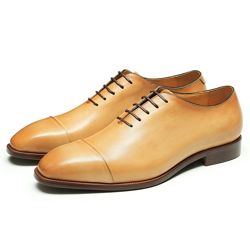 Men’s Calfskin Oxford Cap Toe Lace Up Dress Shoes - Image 5
