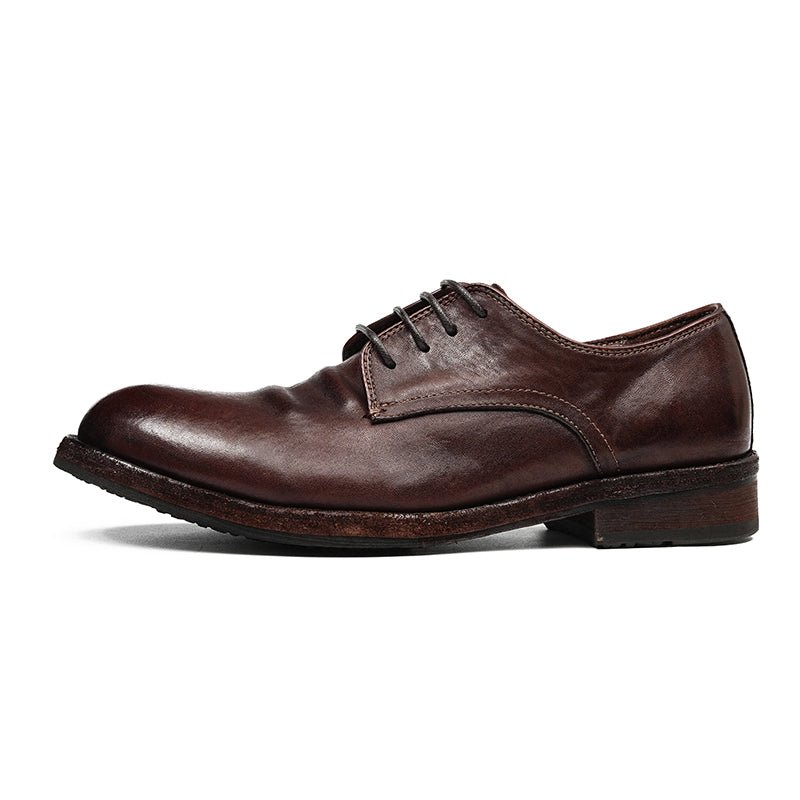 Men’s Classic Derby Shoes with Handcrafted Patina Finish - Image 23