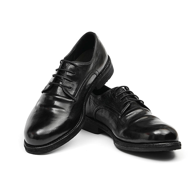 Men’s Classic Derby Shoes with Handcrafted Patina Finish - Image 3
