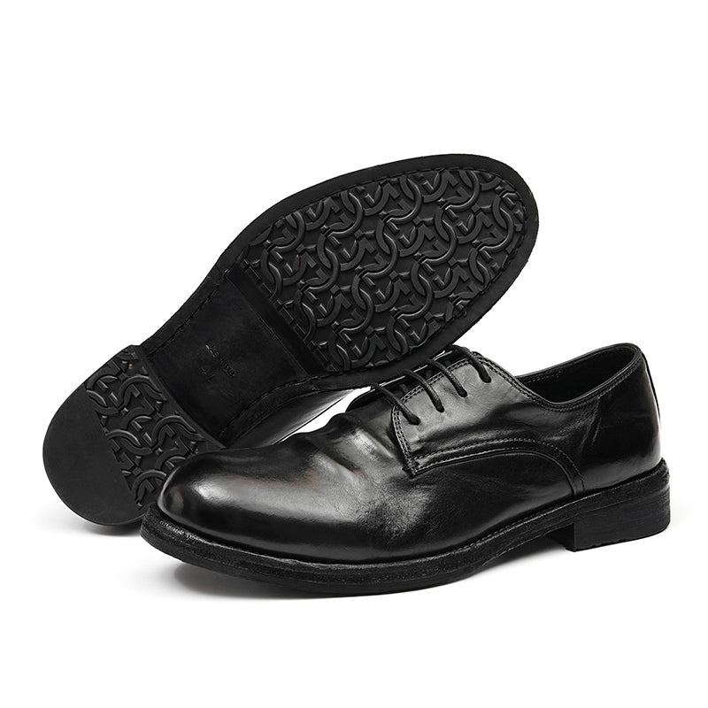 Men’s Classic Derby Shoes with Handcrafted Patina Finish - Image 2