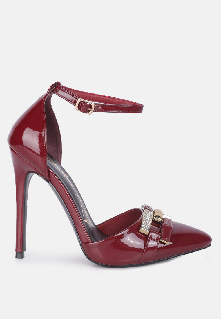Mocktail Buckle Embellished Stiletto Heels - Image 9