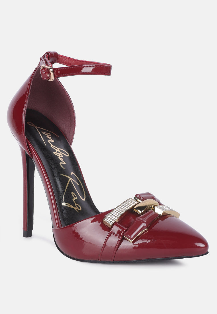 Mocktail Buckle Embellished Stiletto Heels - Image 2