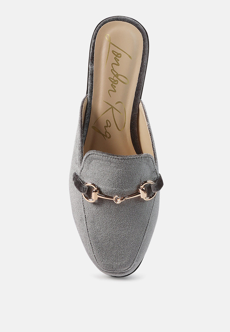 Velvet Buckled Flat Mules - Image 4