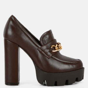 Y2K Chunky High Block Heeled Loafers