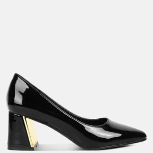 Zaila Metallic Accent Block Heel Pumps